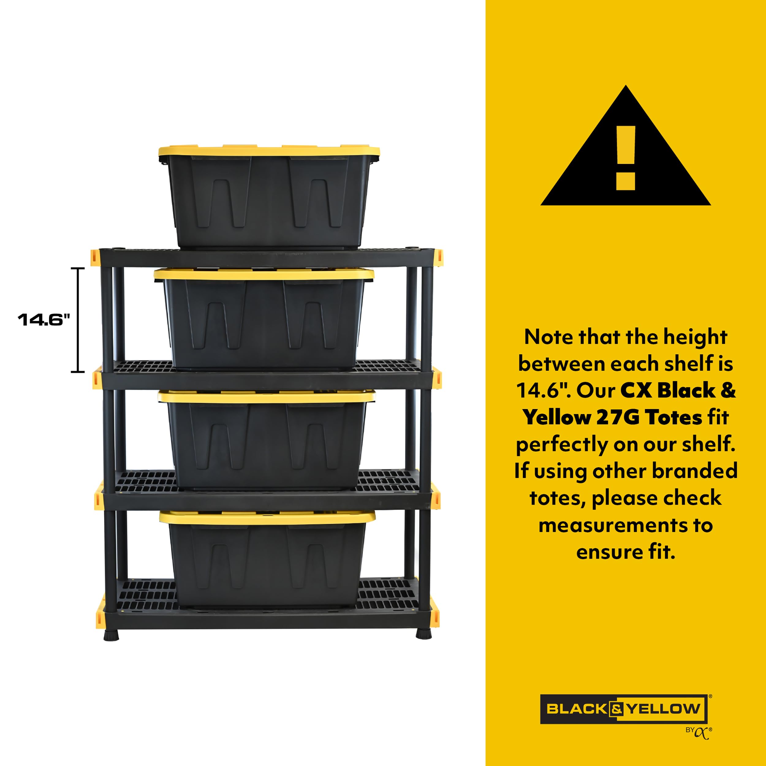 Amazon.com: CX Black & Yellow 4-Tier Heavy Duty Storage Shelves